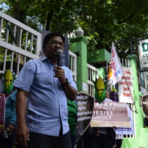 Rafael "Ka Paeng" Mariano, Chairperson of the Peasant Movement of the Philippines (Kilusang Magbubukid ng Pilipinas) said the big agro-chemical corporations led by seed giant Monsanto stand to gain from railroaded Joint Department Circular No. 1, the new guidelines for GMOs.